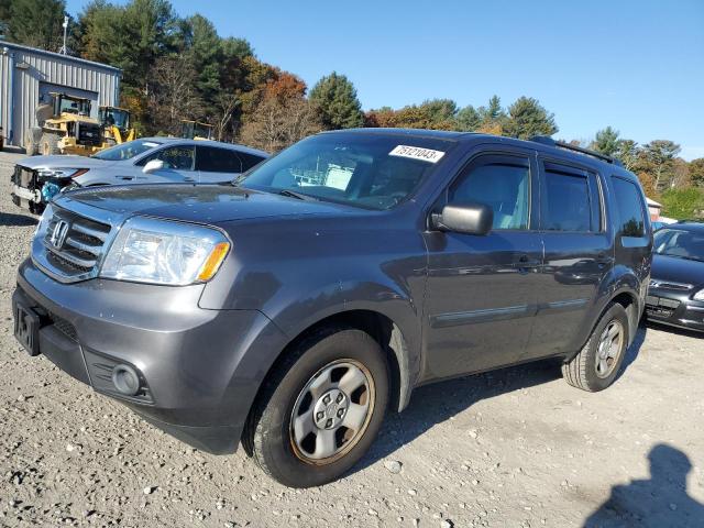 5FNYF4H21EB038148 - 2014 HONDA PILOT LX GRAY photo 1