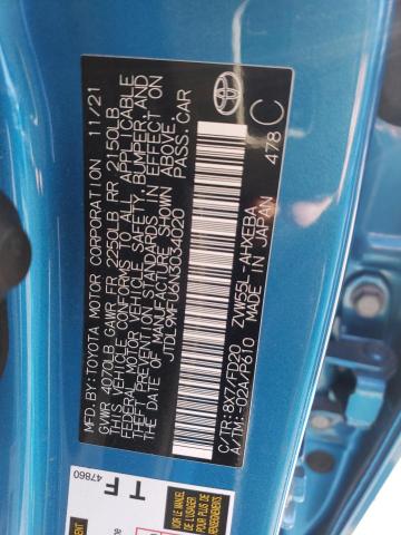 JTDL9MFU6N3034020 - 2022 TOYOTA PRIUS LE BLUE photo 12