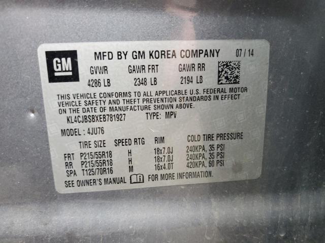 KL4CJBSBXEB781927 - 2014 BUICK ENCORE CONVENIENCE 灰色 照片 13