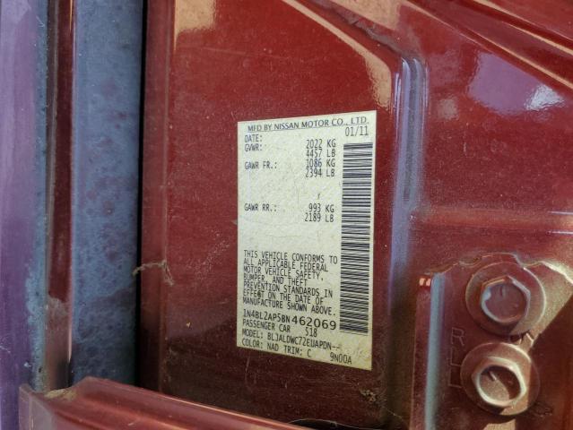 1N4BL2AP5BN462069 - 2011 NISSAN ALTIMA SR RED photo 12