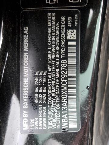 WBA13AR0XMCF92788 - 2021 BMW M440XI BLACK photo 13