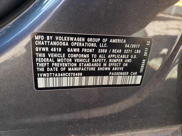 1VWDT7A34HC073468 - 2017 VOLKSWAGEN PASSAT R-LINE Boz foto 12