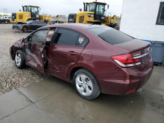 2HGFB2F52FH567190 - 2015 HONDA CIVIC LX MAROON photo 2