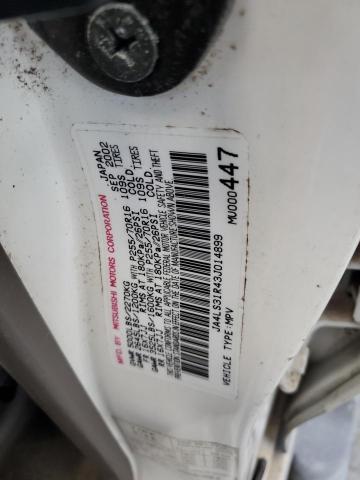 JA4LS31R43J014899 - 2003 MITSUBISHI MONTERO SPORT XLS WHITE photo 13