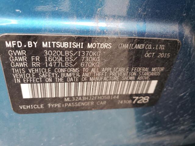 ML32A3HJ2FH058144 - 2015 MITSUBISHI MIRAGE DE BLUE photo 12