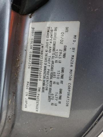 JM1NB353020226059 - 2002 MAZDA MX-5 MIATA BASE SILVER photo 12