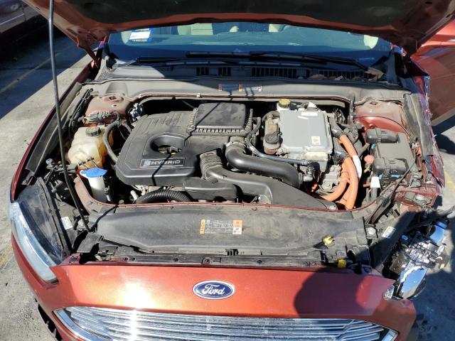 3FA6P0LU7ER366541 - 2014 FORD FUSION SE HYBRID RED photo 11