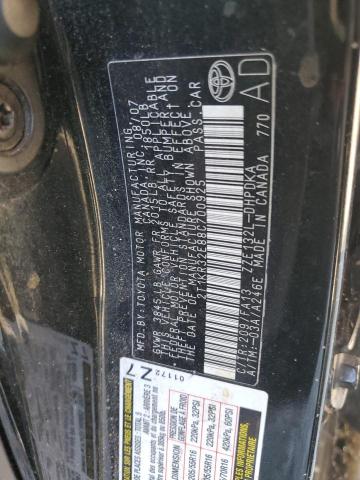 2T1KR32E88C700925 - 2008 TOYOTA COROLLA MA XR BLACK photo 12