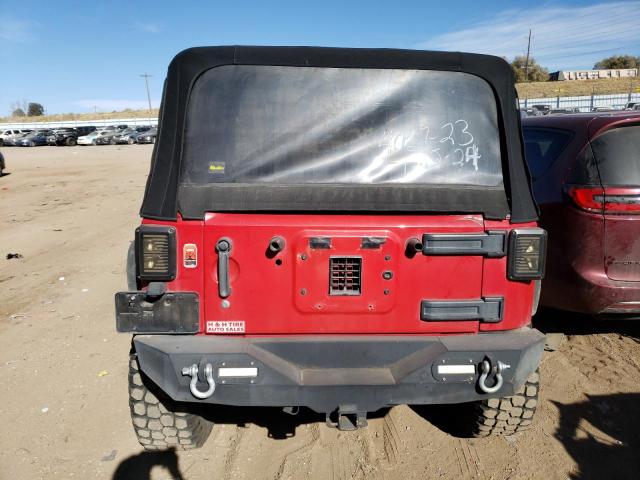 1J4FA241X8L645359 - 2008 JEEP WRANGLER X RED photo 6