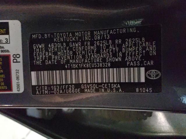 4T1BK1FK8EU538328 - 2014 TOYOTA CAMRY SE GRAY photo 12