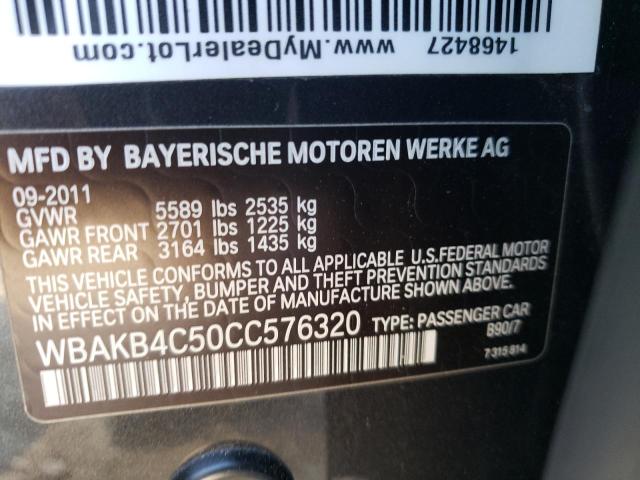 WBAKB4C50CC576320 - 2012 BMW 740 LI BLACK photo 12