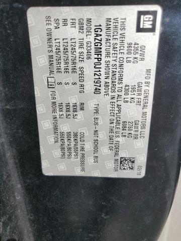 1GAZGMFP0J1219740 - 2018 CHEVROLET EXPRESS G3 LT BLACK photo 13