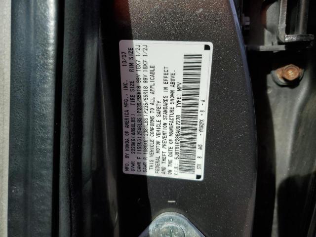 5J8TB18298A007278 - 2008 ACURA RDX GRAY photo 13