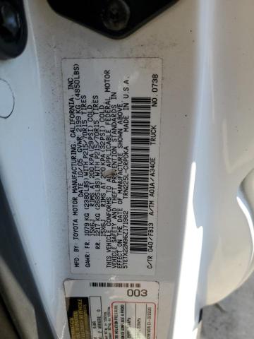 5TETX22N96Z171982 - 2006 TOYOTA TACOMA ACCESS CAB თეთრი ფოტო 12