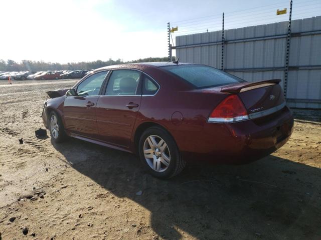 2G1WB5EK3A1217973 - 2010 CHEVROLET IMPALA LT MAROON photo 2