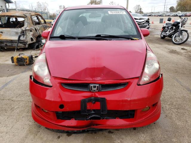 JHMGD38667S067115 - 2007 HONDA FIT S RED photo 5