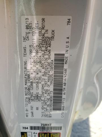 5TFTX4CN5DX036173 - 2013 TOYOTA TACOMA ACCESS CAB თეთრი ფოტო 13