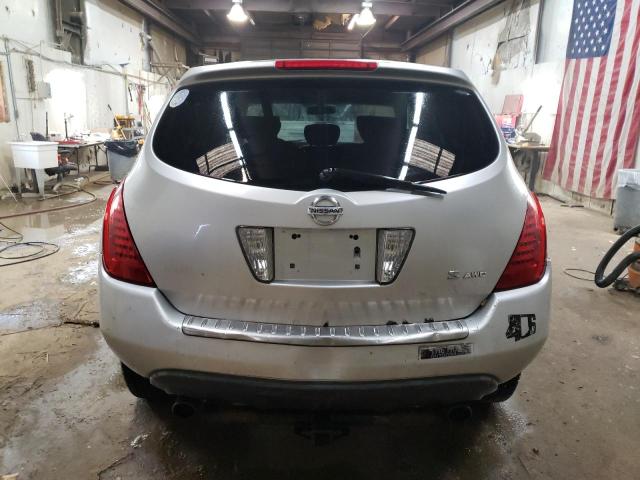 JN8AZ08W56W515072 - 2006 NISSAN MURANO SL SILVER photo 6