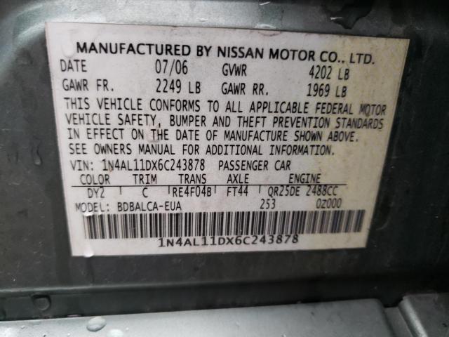 1N4AL11DX6C243878 - 2006 NISSAN ALTIMA S GREEN photo 13