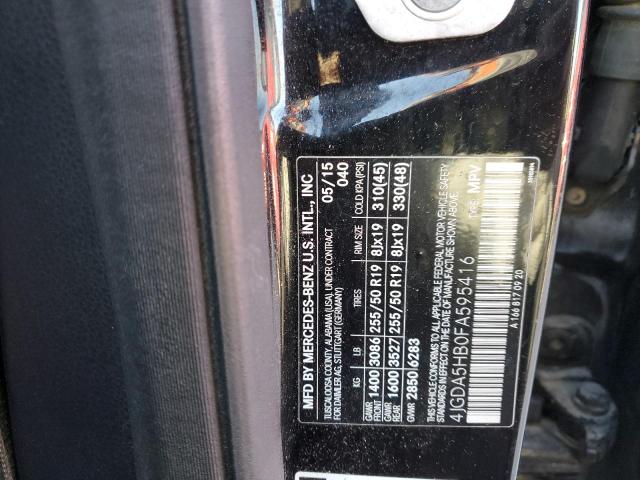 4JGDA5HB0FA595416 - 2015 MERCEDES-BENZ ML 350 4MATIC BLACK photo 13