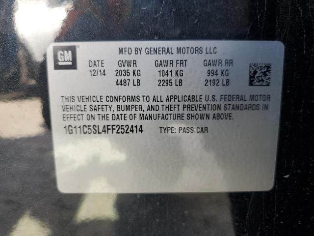 1G11C5SL4FF252414 - 2015 CHEVROLET MALIBU 1LT BLACK photo 12