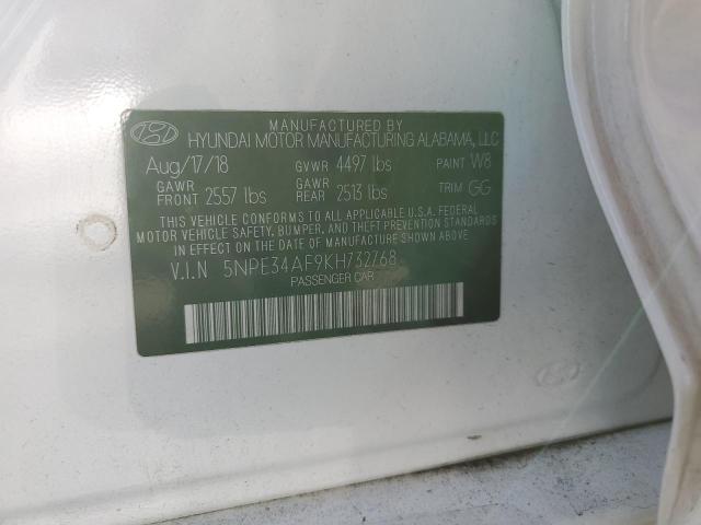 5NPE34AF9KH732768 - 2019 HYUNDAI SONATA LIMITED WHITE photo 12