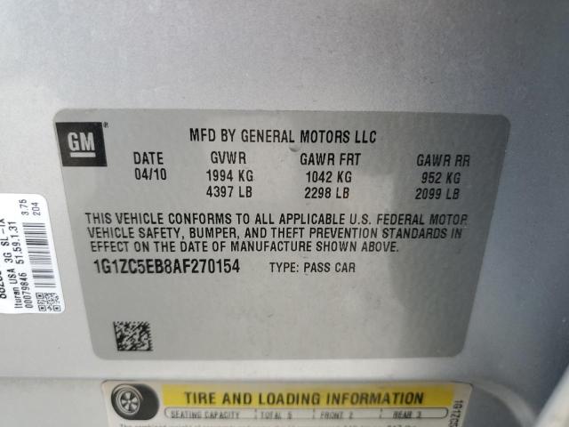 1G1ZC5EB8AF270154 - 2010 CHEVROLET MALIBU 1LT SILVER photo 12
