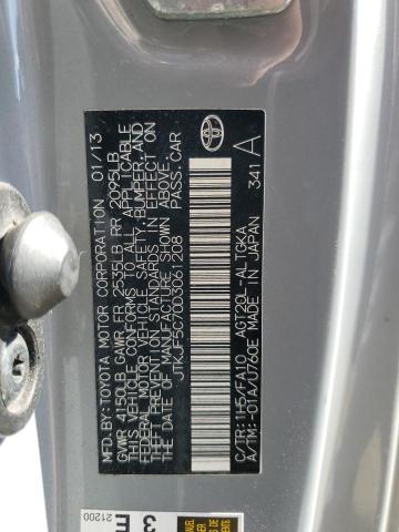 JTKJF5C70D3061208 - 2013 TOYOTA SCION TC 灰色 照片 12