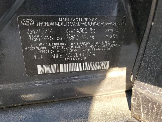 5NPEC4AC7EH879214 - 2014 HYUNDAI SONATA SE BLACK photo 12