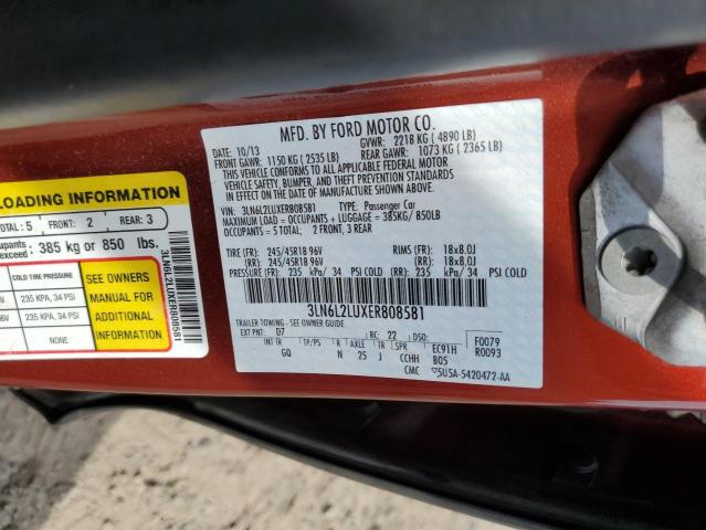 3LN6L2LUXER808581 - 2014 LINCOLN MKZ HYBRID ORANGE photo 12