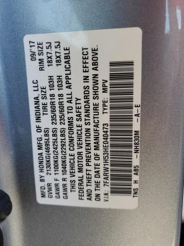 7FARW1H53HE040473 - 2017 HONDA CR-V EX SILVER photo 13