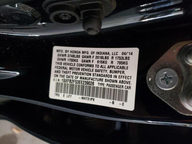 19XFB2F53EE239026 - 2014 HONDA CIVIC LX BLACK photo 12