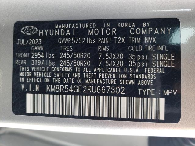 KM8R54GE2RU667302 - 2024 HYUNDAI PALISADE LIMITED SILVER photo 12