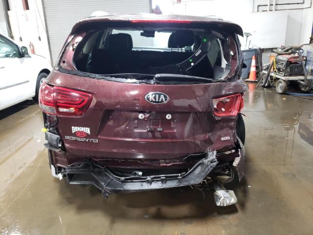 5XYPG4A37KG438666 - 2019 KIA SORENTO L BURGUNDY photo 6