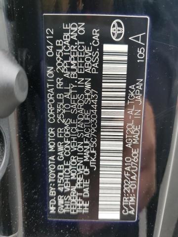 JTKJF5C79C3044437 - 2012 TOYOTA SCION TC 黑色 照片 12