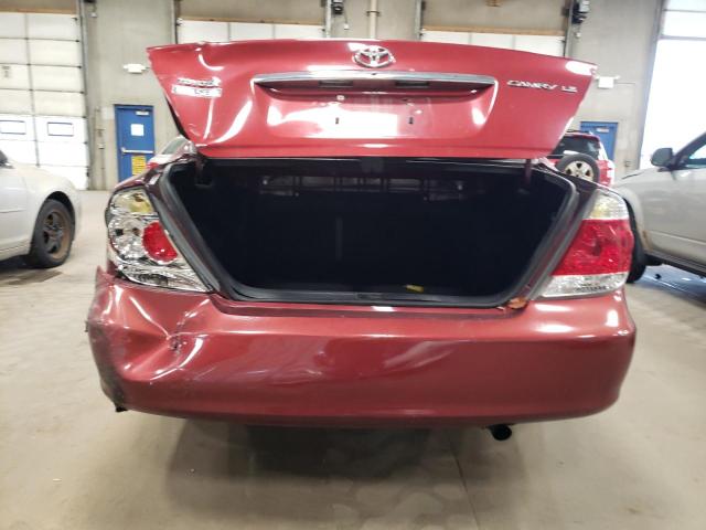 4T1BE32K15U056275 - 2005 TOYOTA CAMRY LE RED photo 6