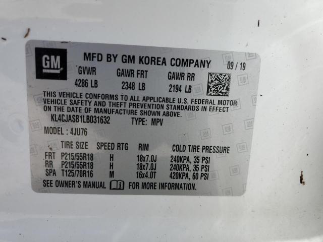 KL4CJASB1LB031632 - 2020 BUICK ENCORE PREFERRED WHITE photo 14