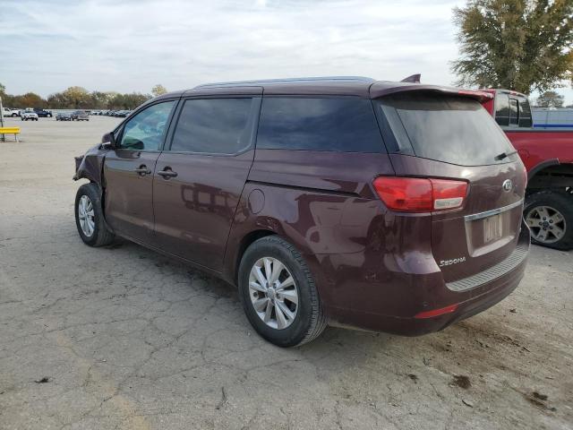 KNDMB5C13H6320158 - 2017 KIA SEDONA LX BURGUNDY photo 2