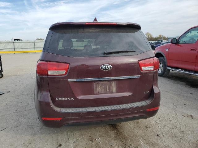 KNDMB5C13H6320158 - 2017 KIA SEDONA LX BURGUNDY photo 6