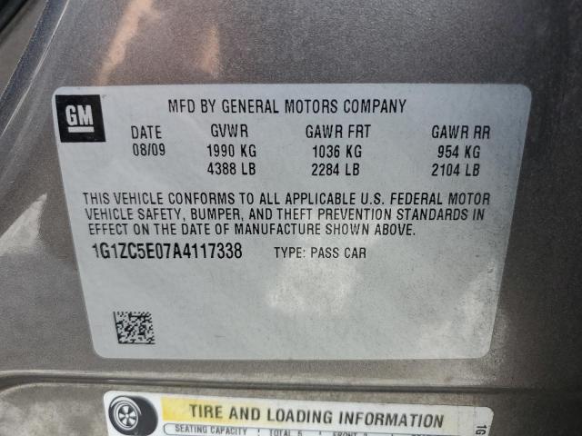 1G1ZC5E07A4117338 - 2010 CHEVROLET MALIBU 1LT GRAY photo 12