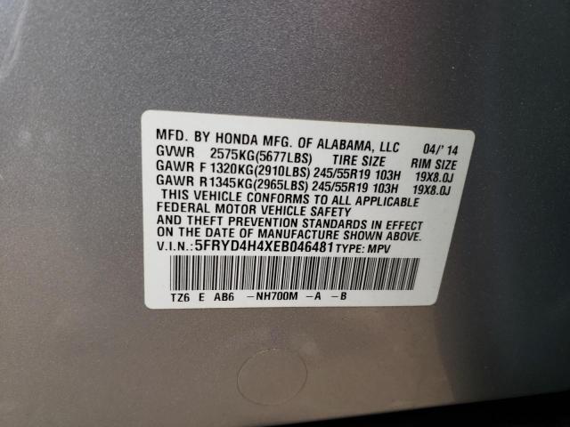 5FRYD4H4XEB046481 - 2014 ACURA MDX TECHNOLOGY SILVER photo 14