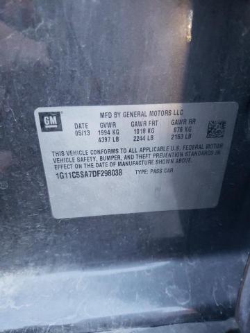 1G11C5SA7DF298038 - 2013 CHEVROLET MALIBU 1LT GRAY photo 12