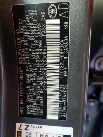 2T1KR32E88C690655 - 2008 TOYOTA MATRIX XR Gri fotoğraf 13