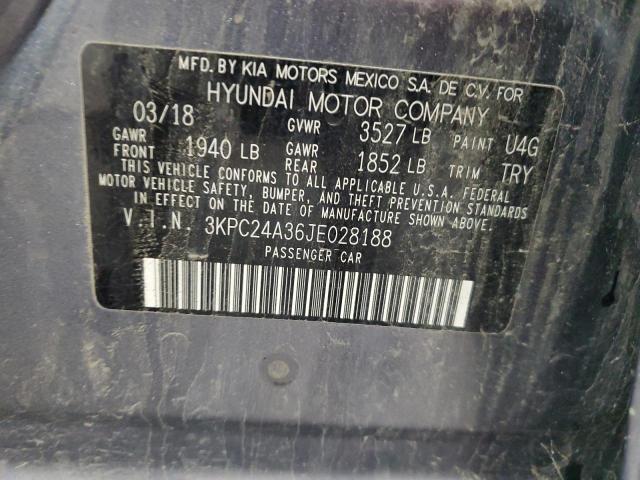 3KPC24A36JE028188 - 2018 HYUNDAI ACCENT SE Серый фото 13