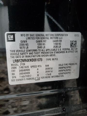 LRBFZNR4XND061079 - 2022 BUICK ENVISION ESSENCE أسود صورة 12