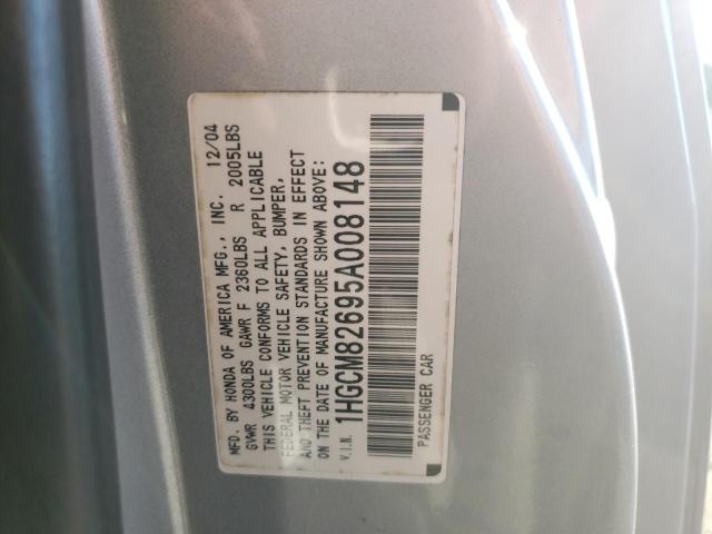 1HGCM82695A008148 - 2005 HONDA ACCORD EX SILVER photo 12