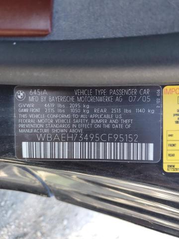 WBAEH73495CF95152 - 2005 BMW 645 CI AUTOMATIC BLACK photo 12