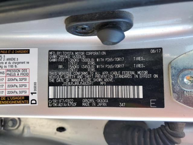 JTEBU5JR8J5483597 - 2018 TOYOTA 4RUNNER SR5/SR5 PREMIUM 银色 照片 13