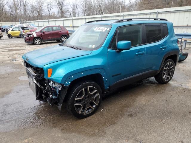 ZACNJDB11MPM16619 - 2021 JEEP RENEGADE LATITUDE TURQUOISE photo 1