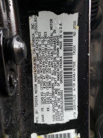 5TEJU62N15Z140991 - 2005 TOYOTA TACOMA DOUBLE CAB PRERUNNER BLACK photo 12